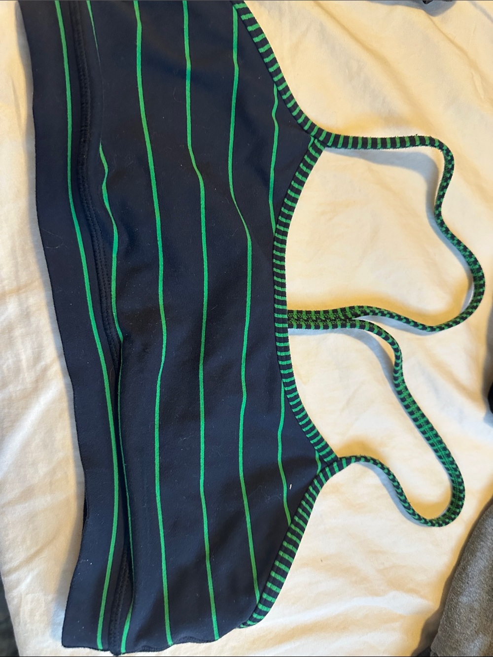 lululemon athletica Navy and Green Striped Sports Bra